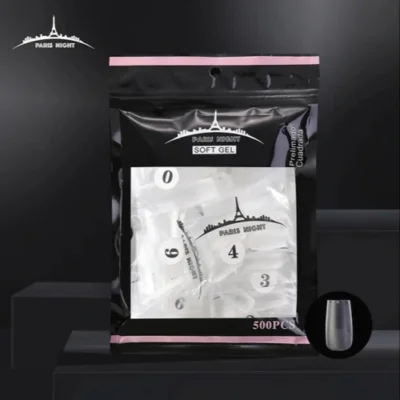 TIPS SOFT GEL PRELIMADO CUADRADA x500 EN BOLSA