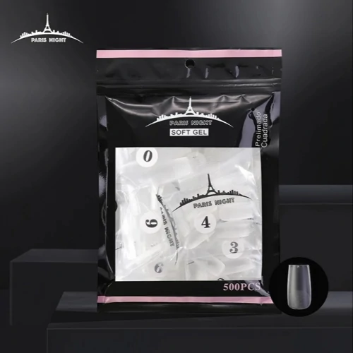 TIPS SOFT GEL PRELIMADO CUADRADA x500 EN BOLSA