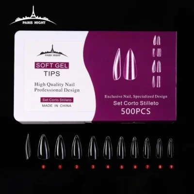 TIPS SOFT GEL STILETTO PARIS NIGHT CAJA VIOLETA