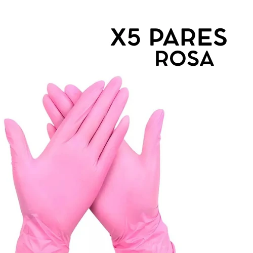 guantes rosa mediglove pack x 5 pares