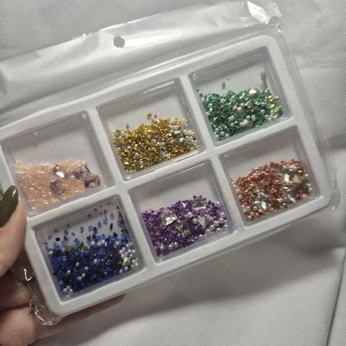 DECO PIEDRAS COLORES Y STRASS 6PCS