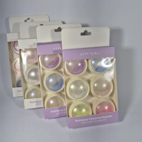 SET DE POLVOS RAINBOW CRYSTAL DIAMOND X6 CITY GIRL