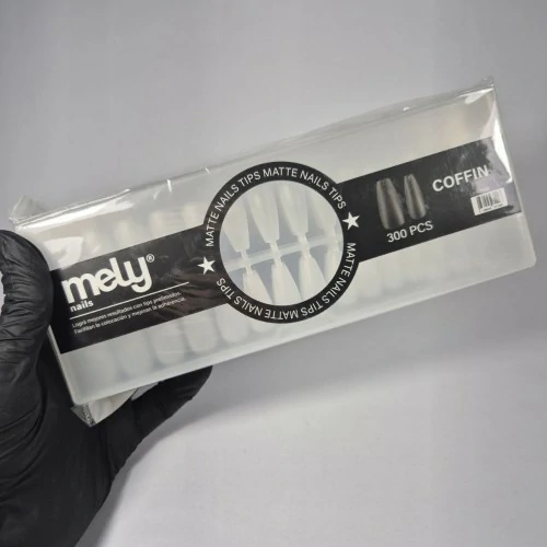 TIPS SOFT GEL COFFIN MATTE MELY PRELIMADOS 300PCS
