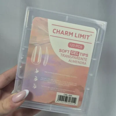 TIPS SOFT GEL TRANSPARENTE ALMENDRA CHARM LIMIT