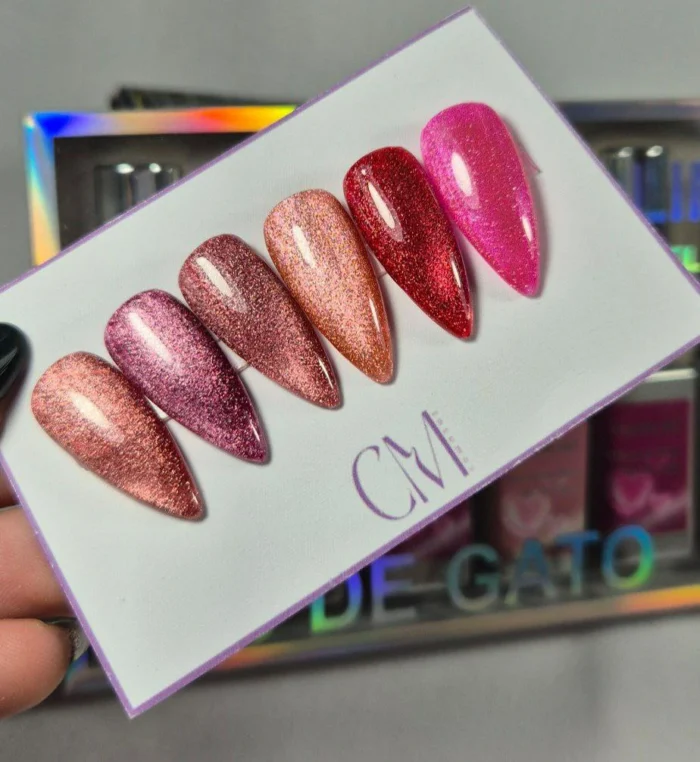 Set ojo de gato diamante rojo 2 SET OJO DE GATO DIAMANTE ROJO CHARM LIMIT