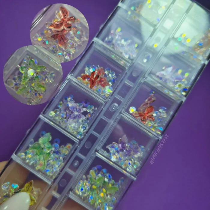 DECORACION APLIQUE DECO CHARM LIMIT STRASS Y MARIPOSAS MANICURIA