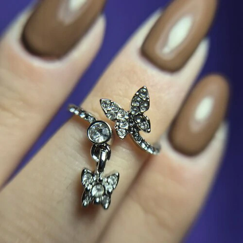 ANILLO PARA FOTOS MARIPOSA CRISTAL PLATEADO