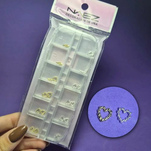 DECORACION CORAZONES DORADOS Y PLATEADOS