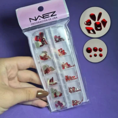 DECORACION VARIOS FORMAS ROJO NAEZ X12