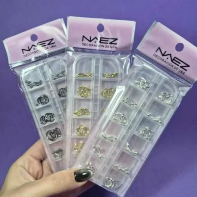 DECO NAEZ PIERCING DECORACION PIERCING DORADO PLATA PLOMO NAEZ X12