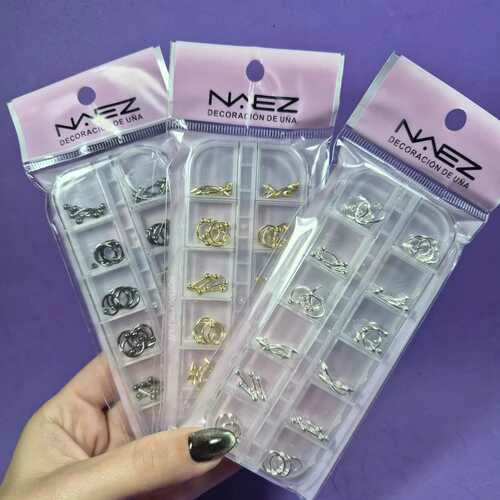 DECORACION PIERCING DORADO PLATA PLOMO NAEZ X12