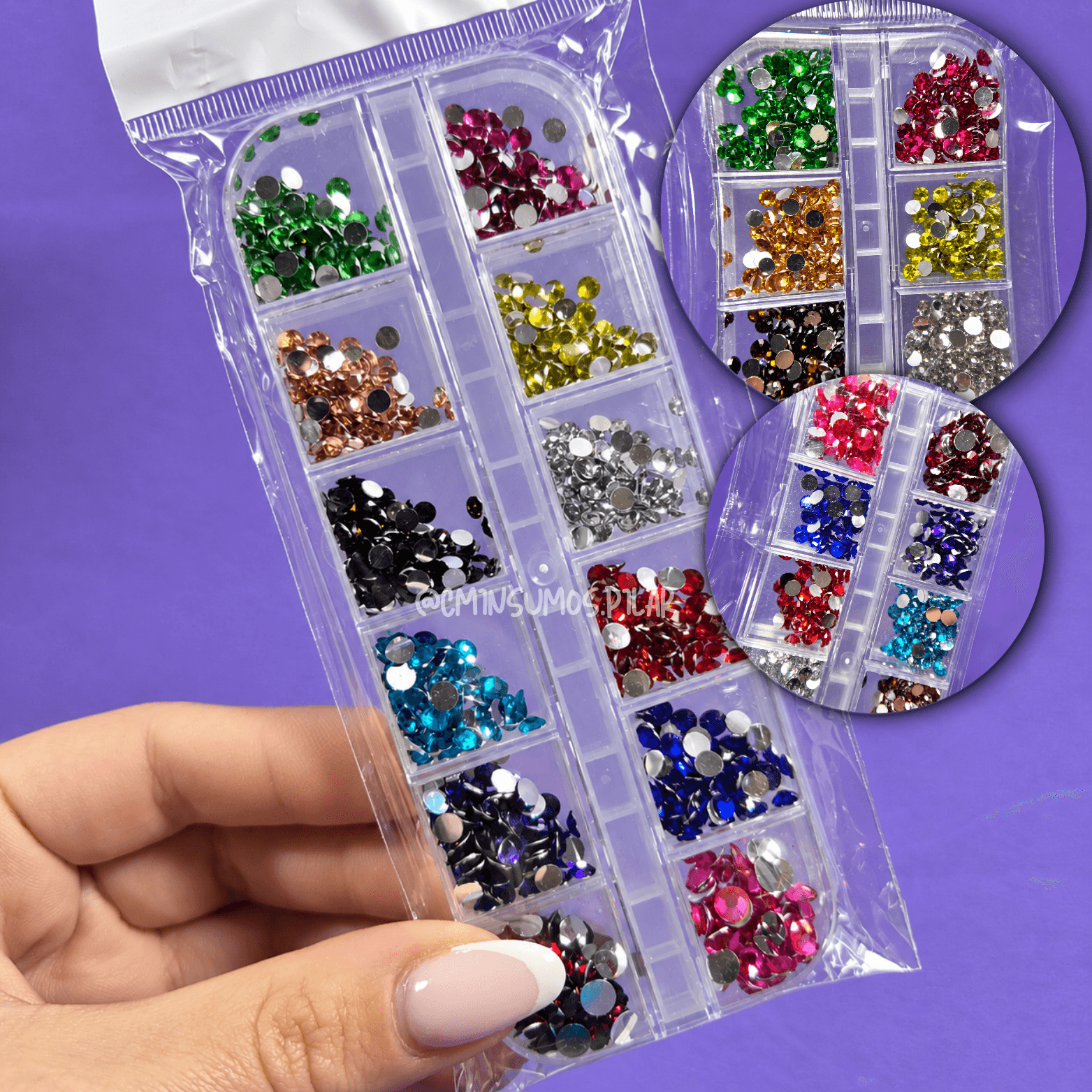 CAJA STRASS COLORES X12