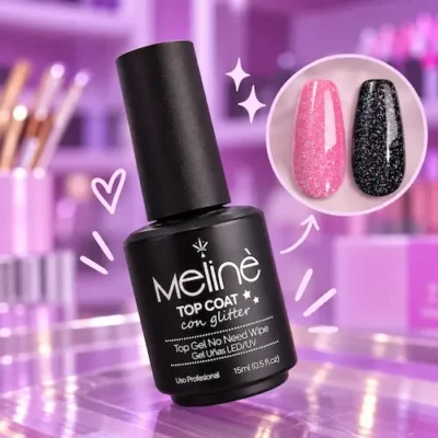 TOP COAT GLITTER GEL MELINE 15ML